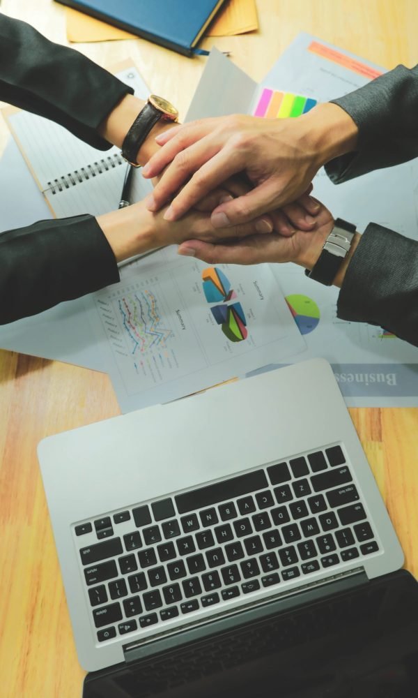 Teamwork, team connect hands togetherness concept